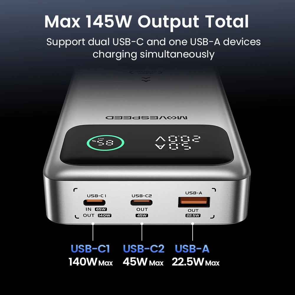 Banco de energía M25Pro de 140 W con carga rápida