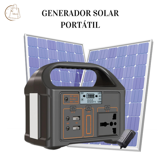Generador solar portátil con baterías LiFePo4 de 460 Wh y 220 V