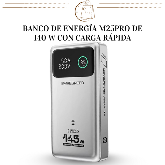 Banco de energía M25Pro de 140 W con carga rápida